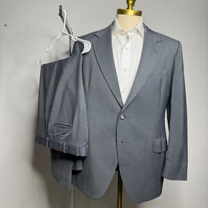 Kuppenheimer Mens Gray Pinstripe Wool‎ Blend Suit 42R 36W
